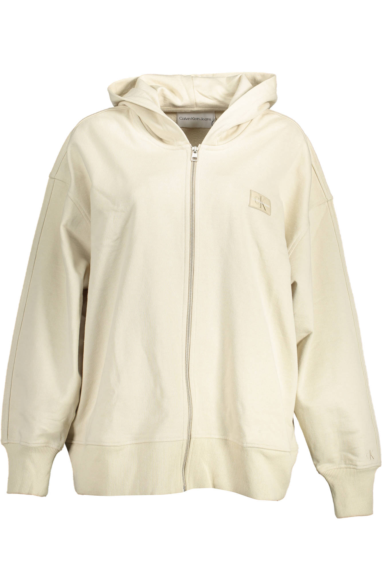 "SUDADERA CON CREMALLERA CALVIN KLEIN MUJER BEIGE"-1