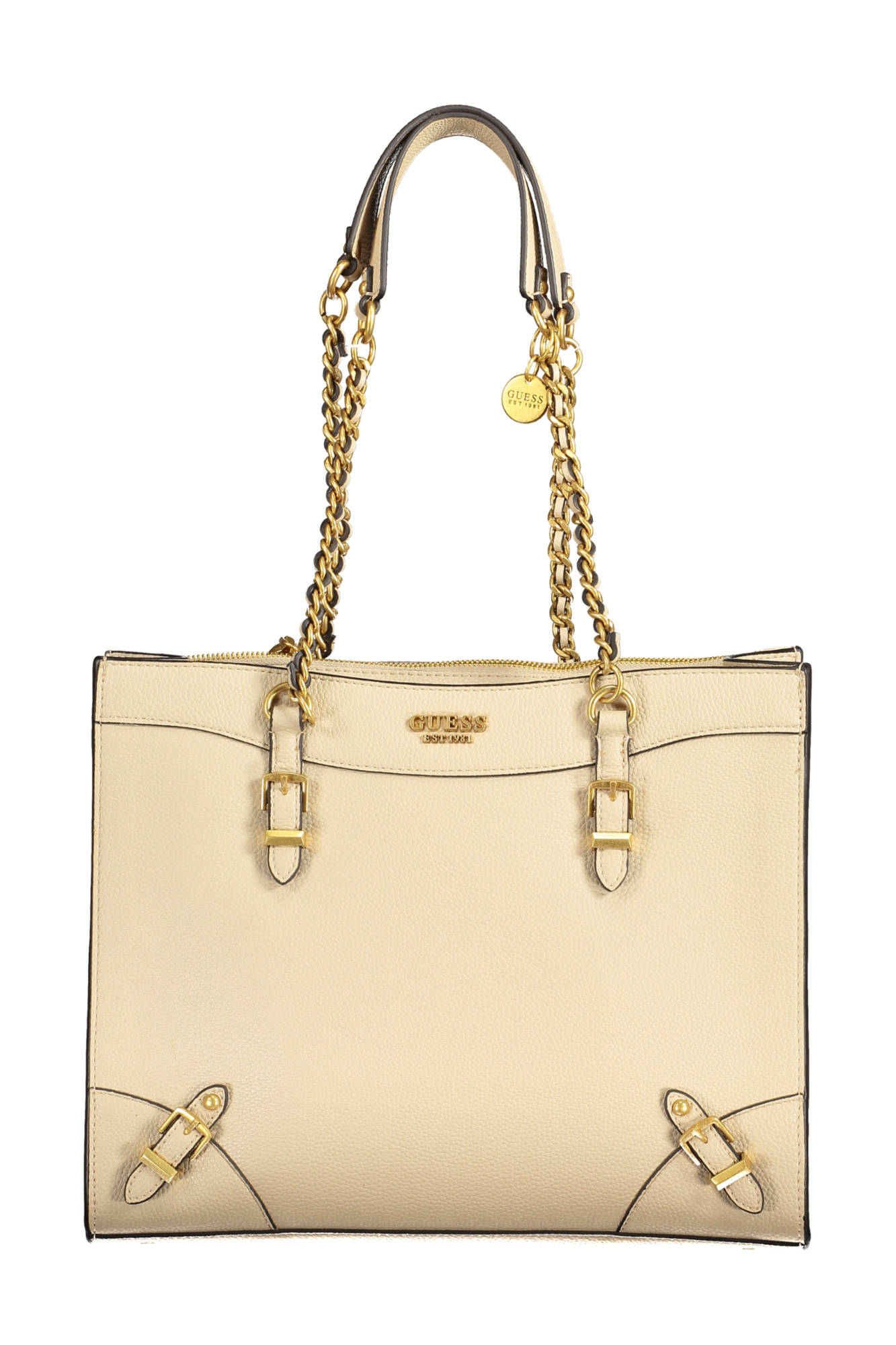 "BOLSO MUJER GUESS JEANS BEIGE"-1