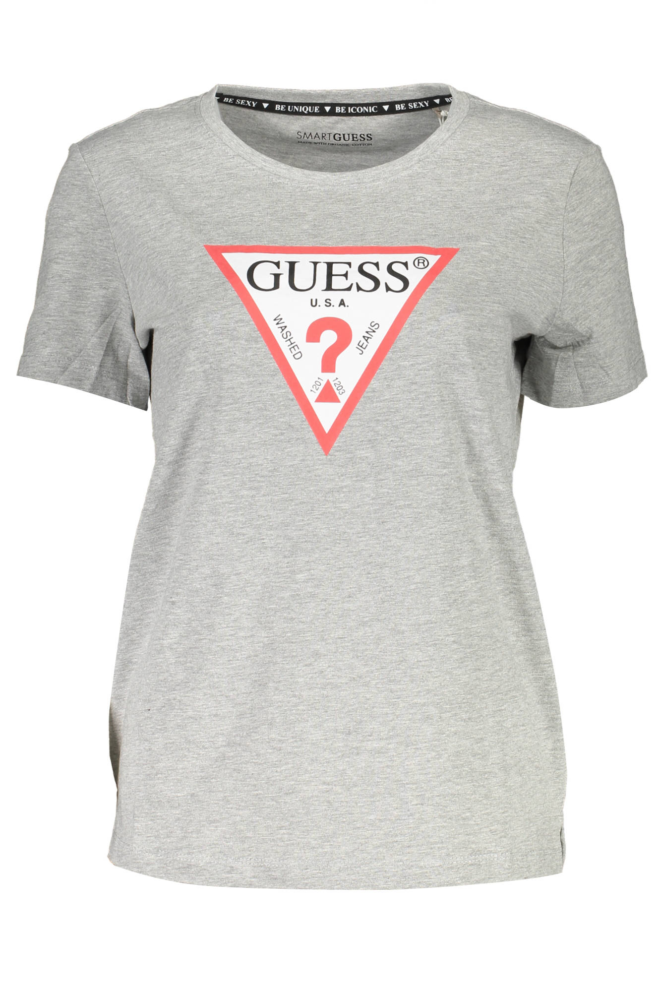 "CAMISETA MANGA CORTA MUJER GUESS JEANS GRIS"-1