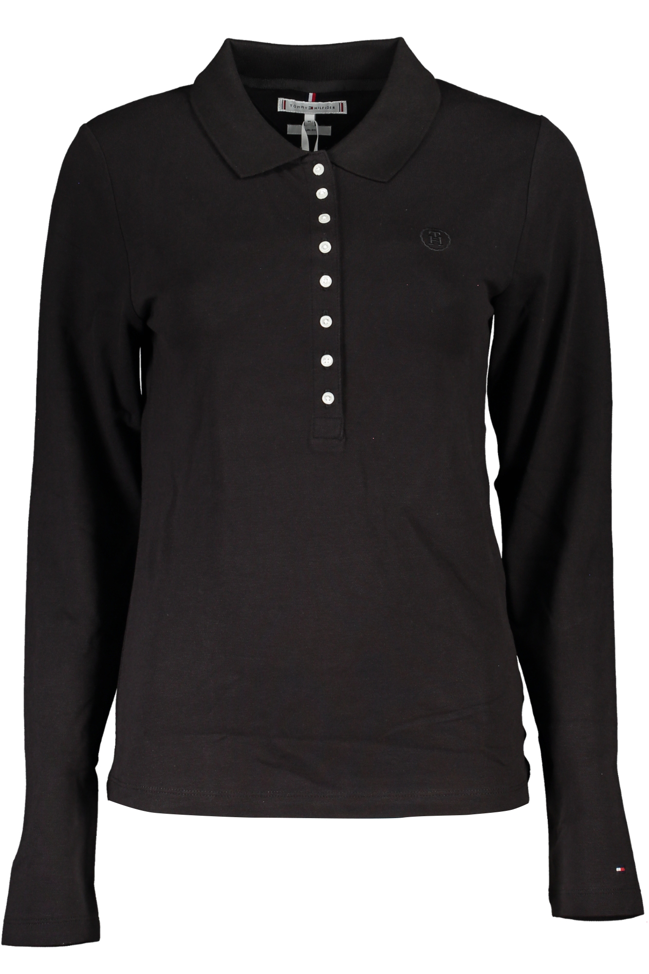 "POLO MUJER MANGA LARGA TOMMY HILFIGER NEGRO"-1