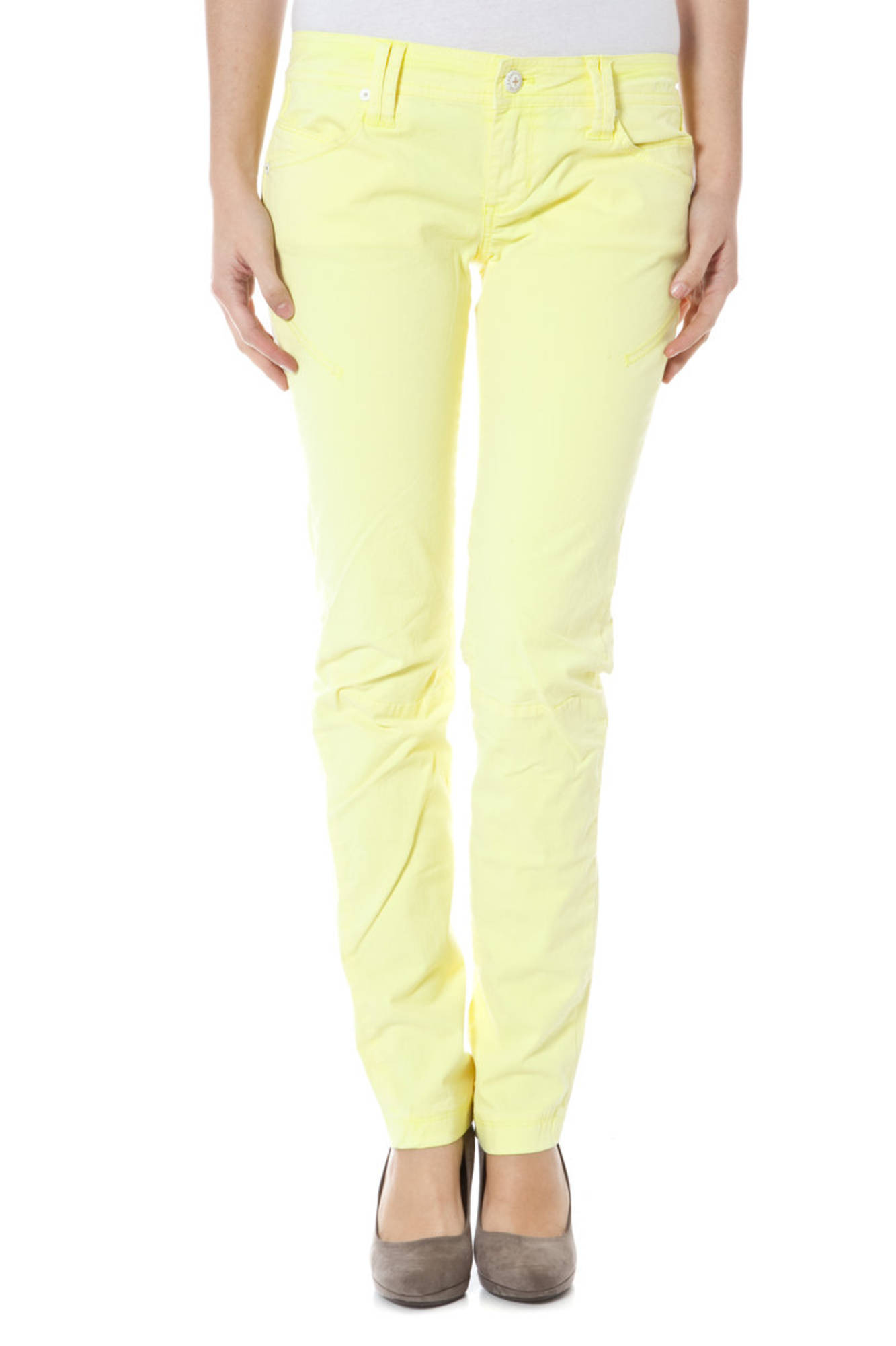 "PANTALON MUJER AMARILLO ZUELEMENTS"-1