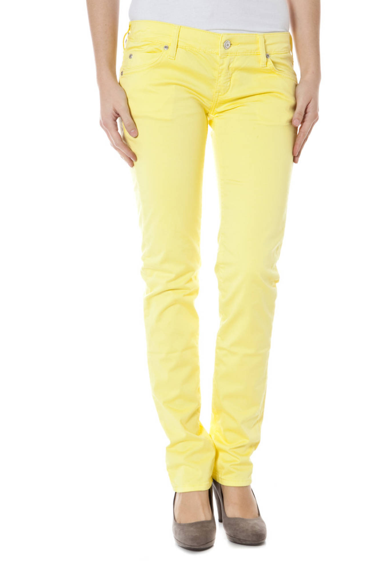 "PANTALON MUJER AMARILLO ZUELEMENTS"-1